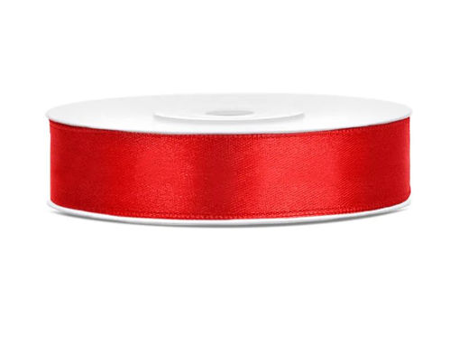 Picture of SATIN RIBBON RED 12MM PER METRE